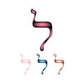 Hebrew font. The Hebrew language. The letter lamed. Vector illustration on isolated background