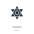 Hebrew icon vector. Trendy flat hebrew icon from religion collection isolated on white background. Vector illustration can be used Royalty Free Stock Photo