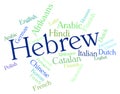 Hebrew Language Shows Vocabulary Speech And Translate Royalty Free Stock Photo