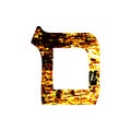 Hebrew letter Mem. Shabby gold font. The Hebrew alphabet Royalty Free Stock Photo