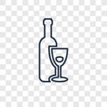 Hebrew Wine concept vector linear icon isolated on transparent b