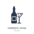 Hebrew Wine icon. Trendy flat vector Hebrew Wine icon on white b