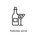 Hebrew Wine icon. Trendy modern flat linear vector Hebrew Wine i