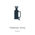 Hebrew wine icon vector. Trendy flat hebrew wine icon from religion collection isolated on white background. Vector illustration Royalty Free Stock Photo