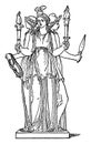 Hecate vintage illustration