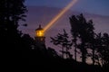 Heceta Head Lighthouse at night, built in 1892