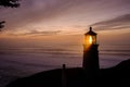 Heceta Head Lighthouse at sunset, built in 1892 Royalty Free Stock Photo