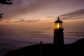 Heceta Head Lighthouse at sunset, built in 1892 Royalty Free Stock Photo