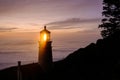 Heceta Head Lighthouse at sunset, built in 1892 Royalty Free Stock Photo