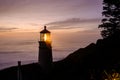 Heceta Head Lighthouse at sunset, built in 1892 Royalty Free Stock Photo