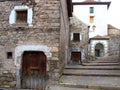 Hecho valley village stone streets in Pyrenees Royalty Free Stock Photo
