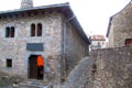 Hecho valley village stone streets in Pyrenees Royalty Free Stock Photo