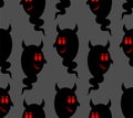 Heck seamless pattern. Daemon black ghost background. Evil spook