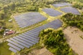 Hectares of former farmland or agricultural areas in the countryside used as a solar farm. At Miagao, Iloilo, Philippines