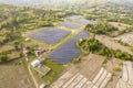 Hectares of former farmland or agricultural areas in the countryside used as a solar farm. At Miagao, Iloilo, Philippines Royalty Free Stock Photo