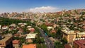 Hectic life in Yerevan town in Armenia, beautiful aerial view of buildings