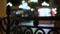 Hectic night life in big city, many people walking street, defocused background