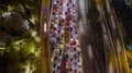 Hectic traffic on the tollway at night Royalty Free Stock Photo