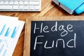 Hedge Fund written on a blackboard