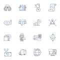 Hedge markets line icons collection. Futures, Options, Derivatives, Arbitrage, Risk, Portfolio, Short vector and linear