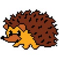 Hedgehog abstract isolated on a white background. Vector illustration in the style of old-school pixel art.