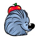 Hedgehog apple cartoon illustration Royalty Free Stock Photo