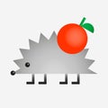 Hedgehog with apple gradien color icon