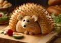 Hedgehog Bread Generative AI Illustration Royalty Free Stock Photo