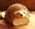 Hedgehog Bread Generative AI Illustration Royalty Free Stock Photo
