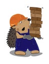 Hedgehog builder with bricks