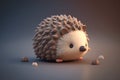 Hedgehog. Cute cartoon animal. 3D rendering.