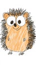 Hedgehog Day Cute cartoon hedgehog with big eyes and quirky expression Royalty Free Stock Photo