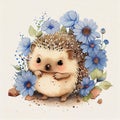 Hedgehog with Dried Flowers