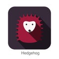 Hedgehog face flat icon design. Animal icons series