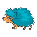 Hedgehog. Figure stylized cartoon style. Isolated background.