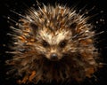 Hedgehog form and spirit through an abstract lens. dynamic and expressive Hedgehog print Royalty Free Stock Photo