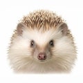 Detailed Close-up Hedgehog Drawing - Front View On White Background Royalty Free Stock Photo