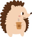 Hedgehog Holding Coffee Cup