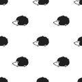 Hedgehog icon in black style on white background. Animals pattern stock vector illustration.