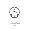 hedgehog icon vector from jungle collection. Thin line hedgehog outline icon vector illustration. Outline, thin line hedgehog icon