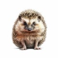 Hedgehog isolated on white created with Generative AI