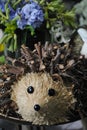 Hedgehog made from natural forest materials Royalty Free Stock Photo