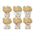 Hedgehog mushroom cartoon character with sad expression