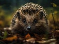 Hedgehog portrait created with Generative AI technology