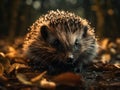 Hedgehog portrait created with Generative AI technology