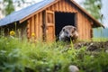 hedgehog snooping around a countryside dwelling