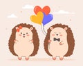 Hedgehogs with balloons