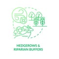 Hedgerows and riparian buffers green gradient concept icon