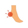 Heel pain cartoon vector. wallpaper Royalty Free Stock Photo