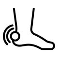 Heel pain icon outline vector. Ankle footwear